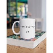 Kio Tasarım Kio Tasarım See Blurry C# Yazı Baskılı Beyaz Kupa