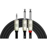 Kirlin 3mt. Y 3,5 mm TRS Plus 2x1/4 Mono Kablo