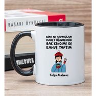 Kişiye Özel Bak Kendime De Kahve Yaptım Siyah Kupa