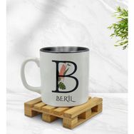 Kişiye Özel Baş Harfli İsimli İçi Siyah Renkli Model 10 Kupa