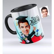 Kişiye Özel Bay Mezun Karikatürlü Siyah 1 Kupa Bardak