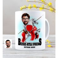 Kişiye Özel Beyaz Atlı Prens Karikatürlü Kupa Bardak