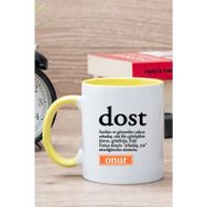 Kişiye Özel Dost Kelime Anlamı Sarı Kupa