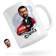 Kişiye Özel Erkek Patron Karikatürlü Beyaz Kupa