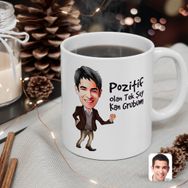Kişiye Özel Erkek Pozitif Olan Tek Şeyim Kan Grubum Karikatürlü Beyaz Kupa Bardak