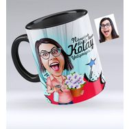 Kişiye Özel Ev Hanımı Karikatürlü Siyah 2 Kupa Bardak