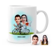 Kişiye Özel Evleniyoruz Karikatür Beyaz 3 Kupa Bardak