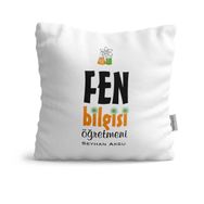 Kişiye Özel Fen Bilgisi Öğretmeni Saten Yastık