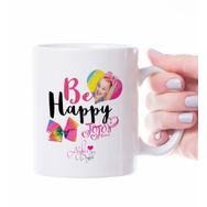 Kişiye Özel İsimli Jojo Siwa Be Happy Beyaz Kupa Bardak