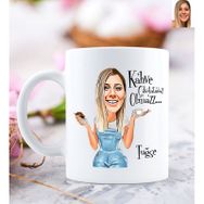 Kişiye Özel Kadın Kahve Çikolatasız Olmaz Karikatürlü Beyaz Kupa Bardak