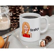 Kişiye Özel Kadın Kraliçe Karikatürlü Beyaz Kupa Bardak