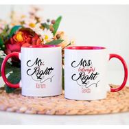 Kişiye Özel Mr Right And Mrs Always Right-Kırmızı Kupa Bardak
