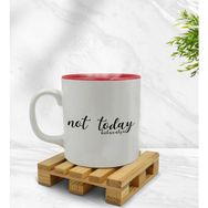 Kişiye Özel Not Today Tasarımlı İçi Kırmızı Renkli Model 1 Kupa