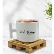 Kişiye Özel Not Today Tasarımlı T Kulplu Beyaz Middle Kupa