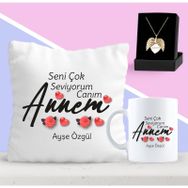 Kişiye Özel Seni Çok Seviyorum Annem Tasarımlı Kupa