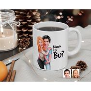 Kişiye Özel Sevgililer Kimin Eşi Bu Karikatürlü Beyaz Kupa Bardak