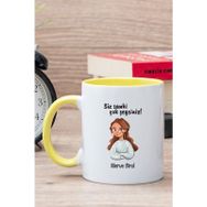 Kişiye Özel Siz Sanki Çok Şeysiniz Sarı Kupa