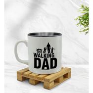 Kişiye Özel Walking Dad Tasarımlı İçi Siyah Renkli Model 2 Kupa