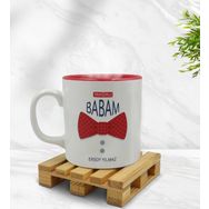 Kişiye Özel Yakışıklı Babam Tasarımlı İçi Kırmızı Renkli Model 2 Kupa