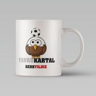 Kişiye Özel Yavru Kartal Tasarımlı Beyaz 2 Kupa Bardak