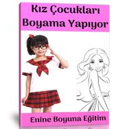 Kız Çocukları Boyama Enine Boyuna Eğitim