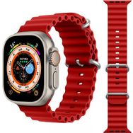 KNY KRD-75 Apple Watch Ultra Kırmızı 49 mm İçin Renkli Silikon Kayış
