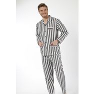 Kocabey 4007 Siyah Beyaz Uzun Kol Çizgili Gaffur Erkek Pijama Takım