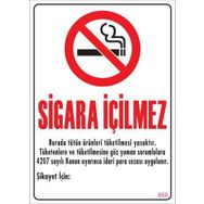 KOD:866 Sigara İçilmez 25x35 Uyarı Levhası