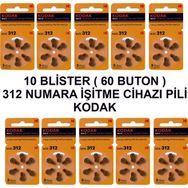 Kodak 312 Numara 10 Paket Kodak Işitme Cihazı Pili