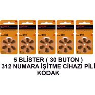 Kodak 312 Numara 5 Paket Kodak Işitme Cihazı Pili