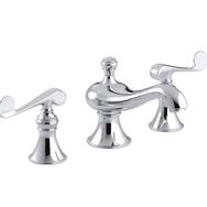 Kohler Revival Scroll Handle 3 Delikli Polished Krom Lavabo Bataryası