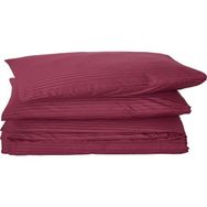 Komfort Home Battal Boy Çizgili Pamuk Saten Bordo Nevresim Takımı