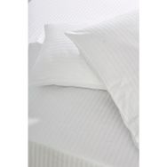 Komfort Home Beyaz Tek Kişilik Çizgili Pamuk Saten Çarşaf Seti