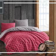 Komfort Home Ekose Kırmızı Tek Kişilik Ranforce Nevresim Takımı