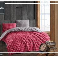 Komfort Home Ekose Ranforce Kırmız Çift Kişilik Nevresim Takım Seti