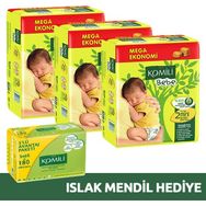 Komili Bebek Bebek Bezi 2 Beden 3 Adet (Islak Mendil Hediyeli)