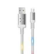 Konfulon DC-09 Ses Duyarlı Işıklı Beyaz 1 mt 2A Micro USB Kablo