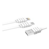 Konfulon S56 2 in 1 1.2 mt 2.1A Lightning Beyaz Micro USB Kablo
