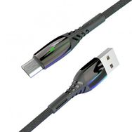 Konfulon S91 Ledli 1 mt 2.4A Siyah Micro USB Kablo