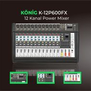 Konig K10 P-500FX 10 Ch 2x250 W Amfili Power Mikser