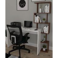 Koordinat Mobilya Beyaz Ceviz 120x50 Pratik Kitaplıklı Çalışma Masası