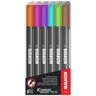 Kores Set 6'lı Pvc Permanet Marker
