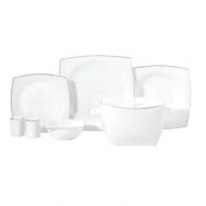 Korkmaz Bone Collection 60 Parça Kare Platin Yemek Takımı