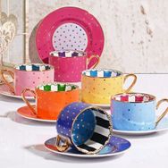 Kosova FNC-12 Bone China Nokta Çizgili Nescafe Fincan Takımı