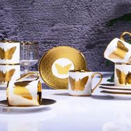 Kosova İST-113 Beyaz Gold 6 Kişilik Fincan Takımı