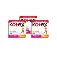 Kotex 3x16'lı Uzun Active Hijyenik Ped