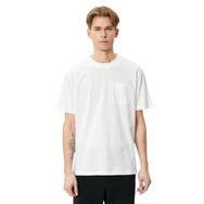 Koton 000 Beyaz Bisiklet Yaka Cep Detaylı Kısa Kollu Erkek T-shirt