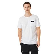 Koton 000 Beyaz Etiket Baskılı Cep Detaylı Bisiklet Yaka Erkek T-shirt
