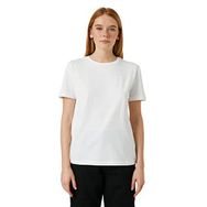 Koton 000 Kadın Beyaz Basic Kısa Kollu Bisiklet Yaka T-shirt