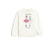 Koton 002 Dinozor Baskılı Bisiklet Yaka Ekru 9/10 Yaş Erkek Çocuk Sweatshirt